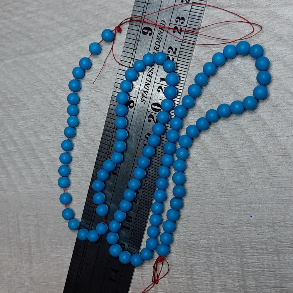 4mm ""Turquoise" Magnesite Stone 15-inch Strand #7 - Picture 4 of 4